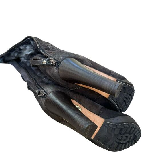 Ugg Collection Donata/brown Shearling High Heel Boots Size 7 made in Italy - Picture 9 of 11